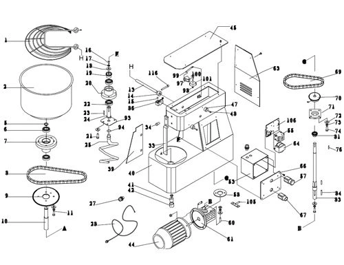 Teigknetmaschine - 42 Liter / 38 Kg - Mit Festem Kessel 9 Teigknetmaschine - 42 Liter / 38 Kg - Mit Festem Kessel – Bild 9