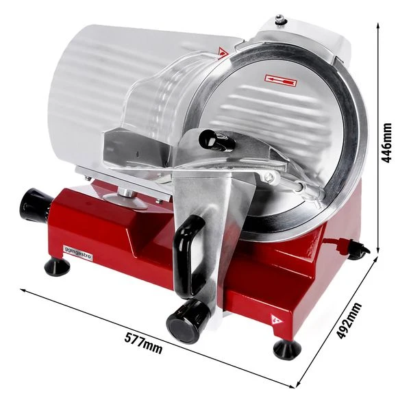 Aufschnittmaschine - 250 Watt - Messer: Ø 300mm - Rot 1 Aufschnittmaschine - 250 Watt - Messer: Ø 300mm - Rot