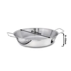 Paella Pfanne Aus Edelstahl - Ø 400 Mm - Höhe: 80 Mm