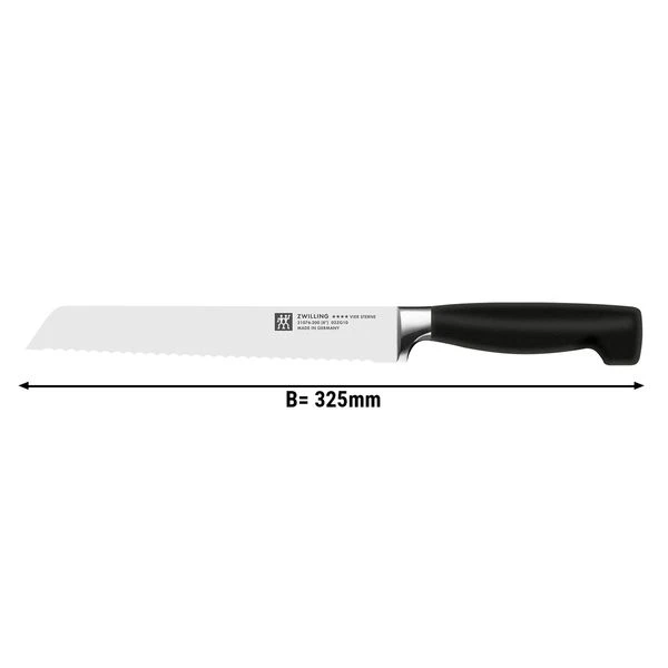 ZWILLING | VIER STERNE - Brotmesser - Mit Wellenschliff - Klinge 20cm 1 ZWILLING | VIER STERNE - Brotmesser - Mit Wellenschliff - Klinge 20cm