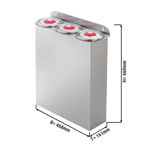 Set Dreifach Becherspender - Kunststoff - Anbauversion 1 Set Dreifach Becherspender - Kunststoff - Anbauversion