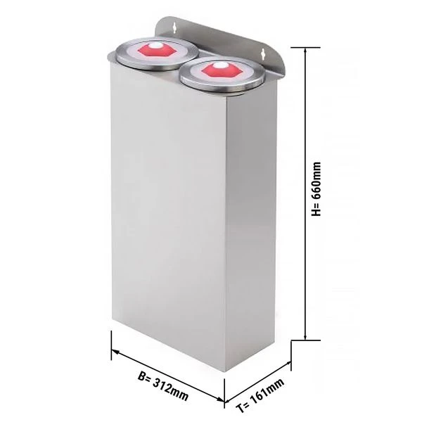 Set Doppelt Becherspender - Kunststoff - Anbauversion 1 Set Doppelt Becherspender - Kunststoff - Anbauversion