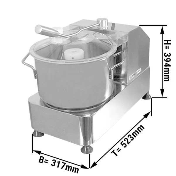Vegetarischer Cutter - 6 Liter - 1,8 KW - 230 Volt - 986-2470rpm 1 Vegetarischer Cutter - 6 Liter - 1,8 KW - 230 Volt - 986-2470rpm
