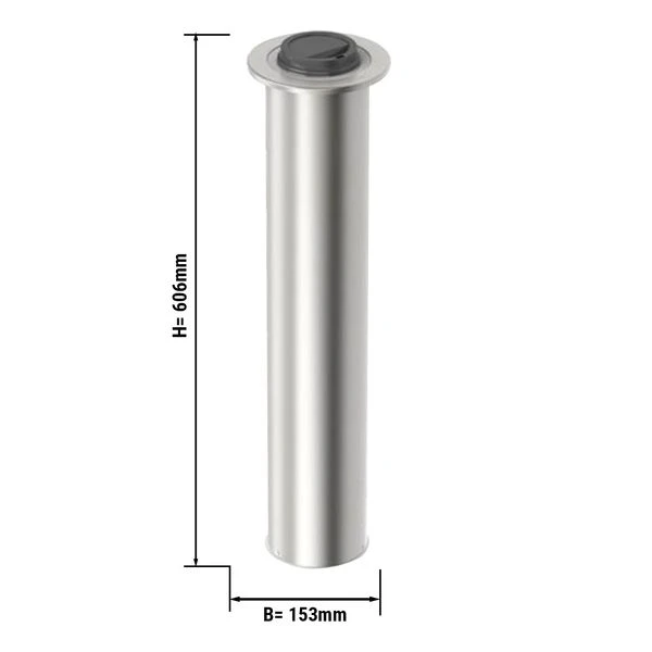 Deckelspender Edelstahl Mit Feder - Einbauversion 1 Deckelspender Edelstahl Mit Feder - Einbauversion