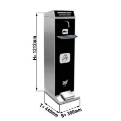 Edelstahl Desinfektionsstation - Mit Auffangschale & Fußbedienung