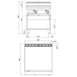 Elektro Bratplatte - 11,4 KW - Glatt - Mit Glänzendem Finish 9 Elektro Bratplatte - 11,4 KW - Glatt - Mit Glänzendem Finish -Koch Set Haus EBPGGB899F drawing 0c16