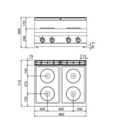 Elektroherd - 10,4 KW - 4 Platten Rund 8 Elektroherd - 10,4 KW - 4 Platten Rund -Koch Set Haus EHB873E drawing 57a3
