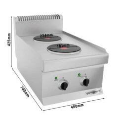 Elektroherd - 4,6 KW - 2 Platten Rund