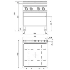 Infrarotherd - 16 KW - 4 Kochfelder 14 Infrarotherd - 16 KW - 4 Kochfelder -Koch Set Haus EIB899M drawing 42e5