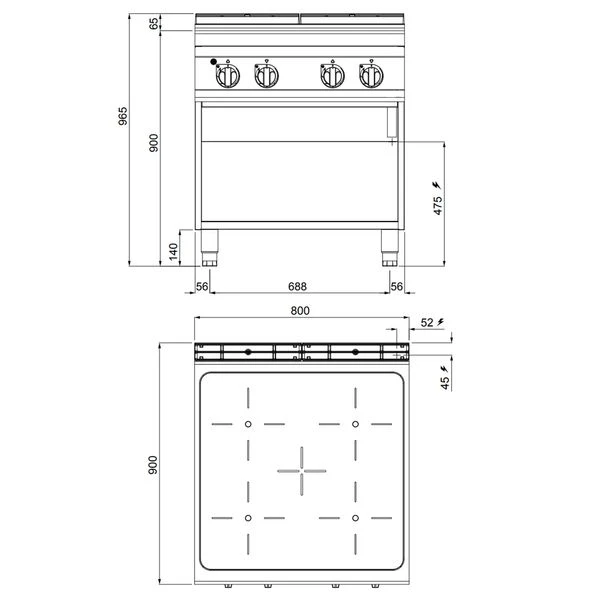 Infrarotherd - 16 KW - 4 Kochfelder 6 Infrarotherd - 16 KW - 4 Kochfelder – Bild 6