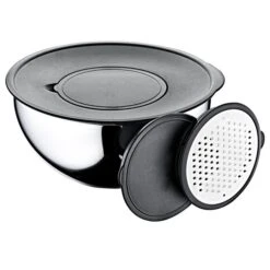 9-teiliges Edelstahlschüssel Set - Ø 160, 200, 240mm - Inkl. Reibe Und Aufbewahrungsdeckel 10 9-teiliges Edelstahlschüssel Set - Ø 160, 200, 240mm - Inkl. Reibe Und Aufbewahrungsdeckel -Koch Set Haus ESDOM9 3 9c98