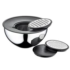 9-teiliges Edelstahlschüssel Set - Ø 160, 200, 240mm - Inkl. Reibe Und Aufbewahrungsdeckel 11 9-teiliges Edelstahlschüssel Set - Ø 160, 200, 240mm - Inkl. Reibe Und Aufbewahrungsdeckel -Koch Set Haus ESDOM9 4 ba49