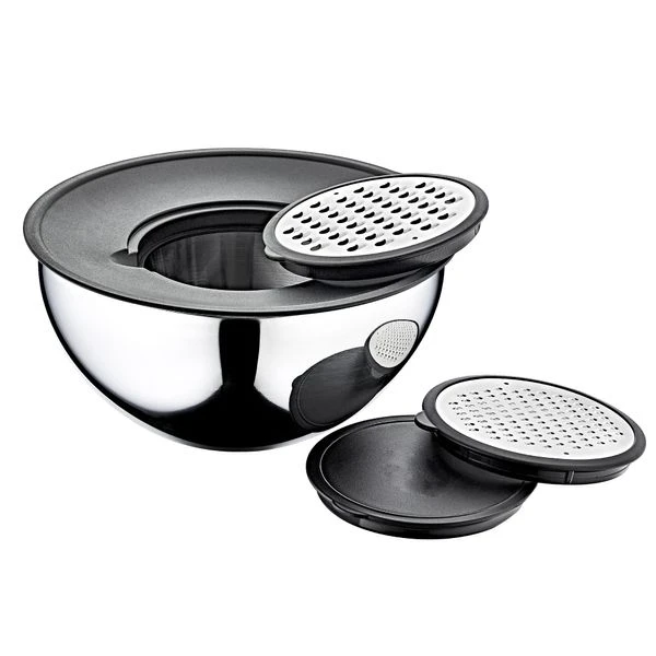 9-teiliges Edelstahlschüssel Set - Ø 160, 200, 240mm - Inkl. Reibe Und Aufbewahrungsdeckel 5 9-teiliges Edelstahlschüssel Set - Ø 160, 200, 240mm - Inkl. Reibe Und Aufbewahrungsdeckel – Bild 5