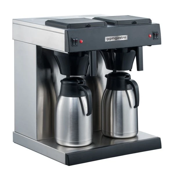 Filterkaffeemaschine - 2x 2 Liter Tank - 3,3kW - Mit 2 Warmhalteplatten - Inkl. 2 Isolierkannen á 1,6 Liter 2 Filterkaffeemaschine - 2x 2 Liter Tank - 3,3kW - Mit 2 Warmhalteplatten - Inkl. 2 Isolierkannen á 1,6 Liter – Bild 2