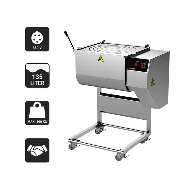 Elektrischer Fleischmischer - 135 Liter - 100 Kg - 1,5 KW - 2 Messer 2 Elektrischer Fleischmischer - 135 Liter - 100 Kg - 1,5 KW - 2 Messer – Bild 2