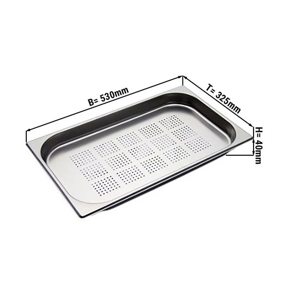 GN Behälter Gelocht 1/1 - Tiefe 40 Mm 1 GN Behälter Gelocht 1/1 - Tiefe 40 Mm