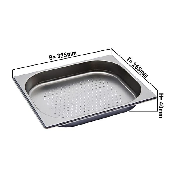 GN Behälter Gelocht 1/2 - Tiefe 40 Mm 1 GN Behälter Gelocht 1/2 - Tiefe 40 Mm