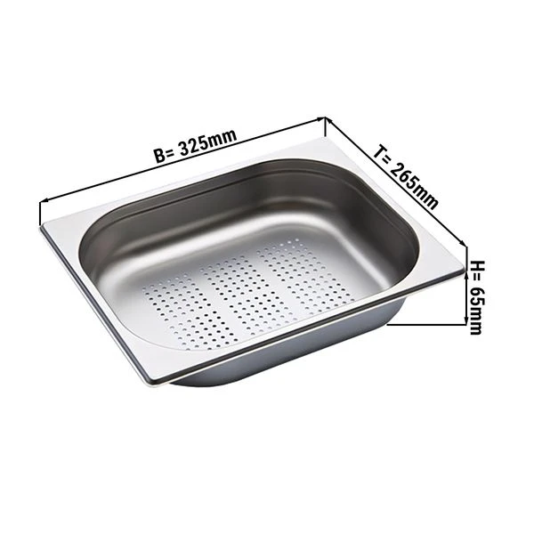 GN Behälter Gelocht 1/2 - Tiefe 65 Mm 1 GN Behälter Gelocht 1/2 - Tiefe 65 Mm