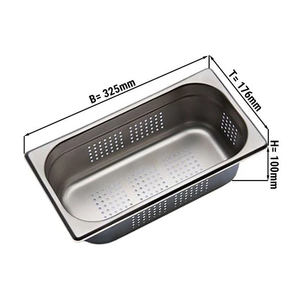 GN Behälter Gelocht 1/3 - Tiefe 100 Mm 1 GN Behälter Gelocht 1/3 - Tiefe 100 Mm