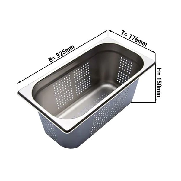 GN Behälter Gelocht 1/3 - Tiefe 150 Mm 1 GN Behälter Gelocht 1/3 - Tiefe 150 Mm