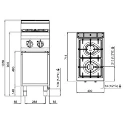 Gasherd - 9,5 KW - 2 Brenner 12 Gasherd - 9,5 KW - 2 Brenner -Koch Set Haus GHB479M drawing 0f89