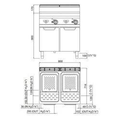 Gas Nudelkocher - 60 Liter - 20 KW 11 Gas Nudelkocher - 60 Liter - 20 KW -Koch Set Haus GNB879E drawing 9279