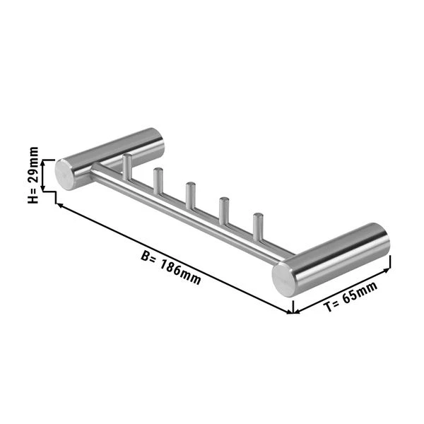 AIR-WOLF | Hakenleiste Mit 5 Haken - Edelstahl 1 AIR-WOLF | Hakenleiste Mit 5 Haken - Edelstahl