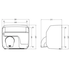 AIR-WOLF | Händetrockner Mit Infrarot-Sensor - Edelstahl 5 AIR-WOLF | Händetrockner Mit Infrarot-Sensor - Edelstahl -Koch Set Haus HTEAW5 skizze cec3