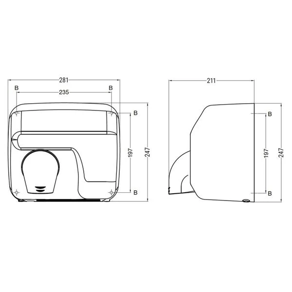 AIR-WOLF | Händetrockner Mit Infrarot-Sensor - Edelstahl 3 AIR-WOLF | Händetrockner Mit Infrarot-Sensor - Edelstahl – Bild 3