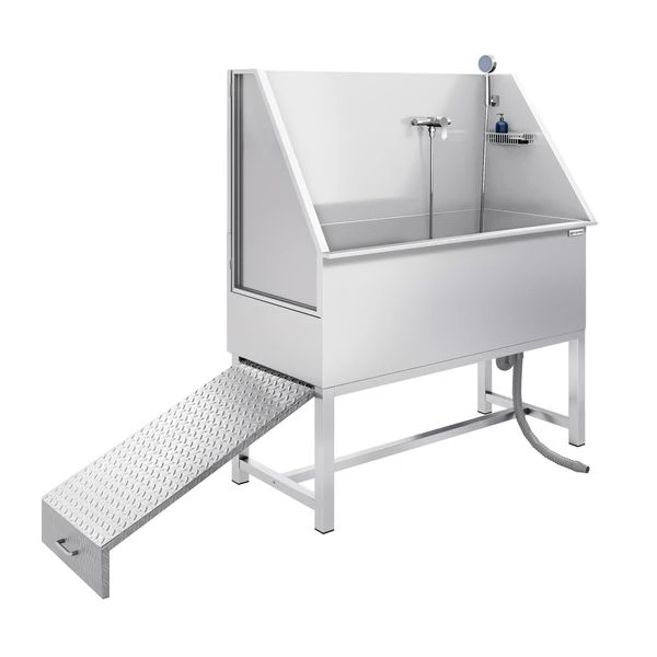 Haustierpflegewanne- Mit Rampe, Armatur Und Gelochtem Edelstahlboden 3 Haustierpflegewanne- Mit Rampe, Armatur Und Gelochtem Edelstahlboden – Bild 3