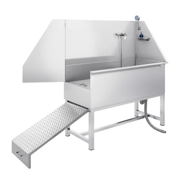 Haustierpflegewanne- Mit Rampe, Armatur Und Gelochtem Edelstahlboden 4 Haustierpflegewanne- Mit Rampe, Armatur Und Gelochtem Edelstahlboden – Bild 4
