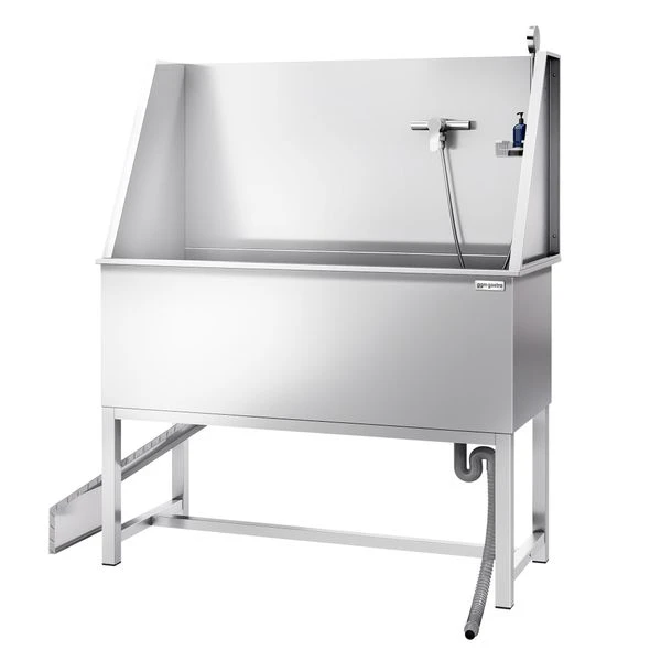 Haustierpflegewanne- Mit Rampe, Armatur Und Gelochtem Edelstahlboden 7 Haustierpflegewanne- Mit Rampe, Armatur Und Gelochtem Edelstahlboden – Bild 7