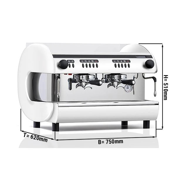 Siebträger-/ Espressomaschine - 2 Gruppig - Weiß 1 Siebträger-/ Espressomaschine - 2 Gruppig - Weiß