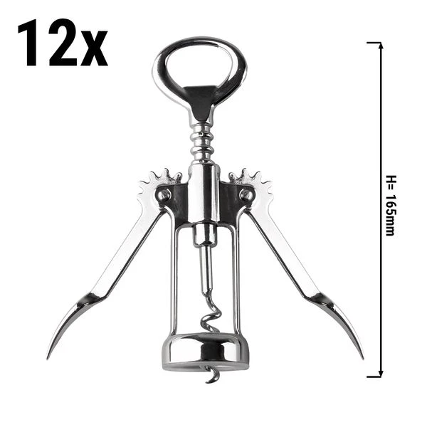 (12 Stück) Korkenzieher- Bar Professional - 15 Cm - Silber 1 (12 Stück) Korkenzieher- Bar Professional - 15 Cm - Silber