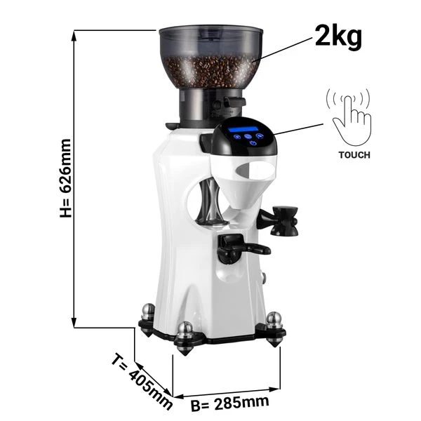 Kaffeemühle - Weiß - Touch - 2kg - 356 Watt - 45dB 1 Kaffeemühle - Weiß - Touch - 2kg - 356 Watt - 45dB
