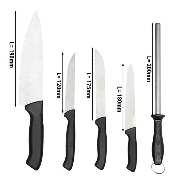 Messerset In Rolltasche - Mit 6 Fächern 1 Messerset In Rolltasche - Mit 6 Fächern