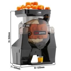 Elektrische Orangenpresse - Silber - Manuelle Zufuhr - Inkl. Automatischem Reinigungsmodus