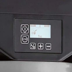 Elektrische Orangenpresse - Silber - Manuelle Zufuhr - Inkl. Ablasshahn & Reinigungsmodus -Koch Set Haus OBZ detail display silver 84a8 4