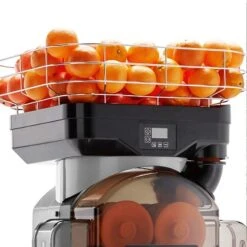 Elektrische Orangenpresse - Silber - Automatische Zufuhr 11 Elektrische Orangenpresse - Silber - Automatische Zufuhr -Koch Set Haus OMZ Top silver detail insertion tube 659e