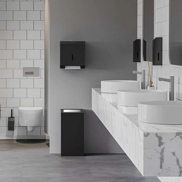 Papierhandtuchspender Mit Sensor - Für Tuchrollen - Edelstahl - Schwarz 7 Papierhandtuchspender Mit Sensor - Für Tuchrollen - Edelstahl - Schwarz – Bild 7