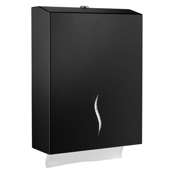 Papierhandtuchspender - Für 400 Handtücher - Edelstahl - Schwarz 2 Papierhandtuchspender - Für 400 Handtücher - Edelstahl - Schwarz – Bild 2