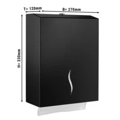 Papierhandtuchspender - Für 800 Handtücher - Edelstahl - Schwarz