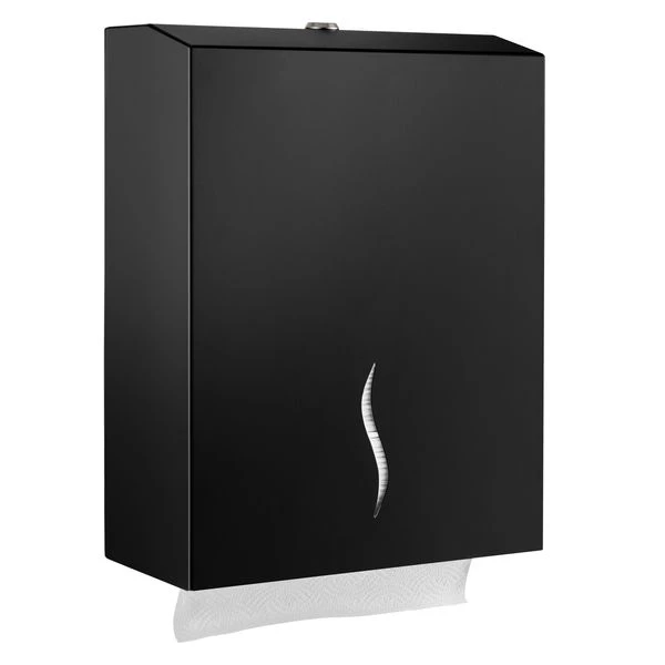 Papierhandtuchspender - Für 800 Handtücher - Edelstahl - Schwarz 2 Papierhandtuchspender - Für 800 Handtücher - Edelstahl - Schwarz – Bild 2