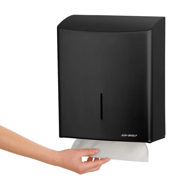 AIR-WOLF | Papierhandtuchspender - Für 600 Handtücher - Edelstahl - Schwarz 4 AIR-WOLF | Papierhandtuchspender - Für 600 Handtücher - Edelstahl - Schwarz – Bild 4