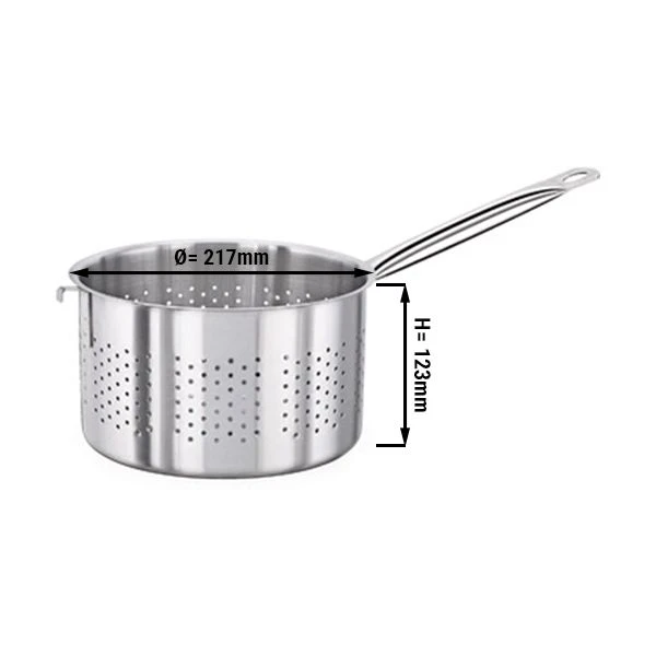 Siebtopf - Ø 217 Mm - Höhe: 123 Mm 1 Siebtopf - Ø 217 Mm - Höhe: 123 Mm