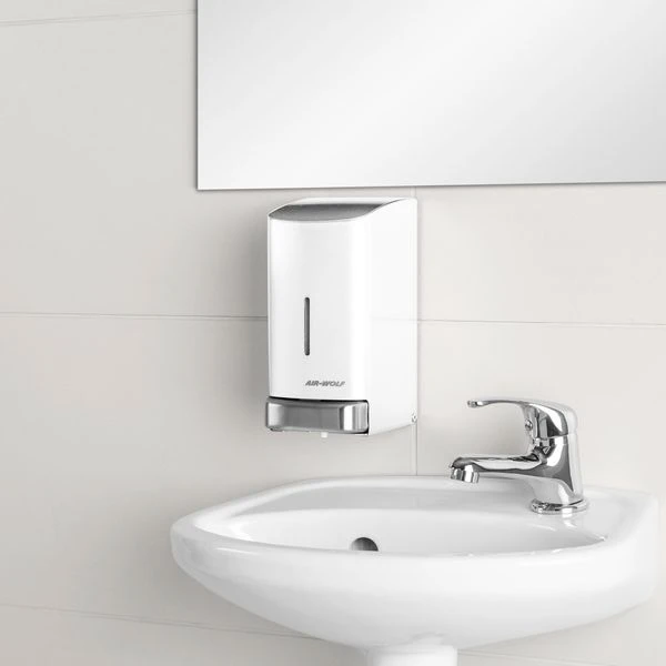 AIR-WOLF | Seifen- & Desinfektionsspender Mit Druckknopf - 800ml - Edelstahl - Weiß 5 AIR-WOLF | Seifen- & Desinfektionsspender Mit Druckknopf - 800ml - Edelstahl - Weiß – Bild 5