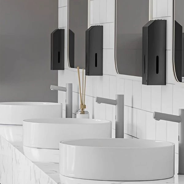 Seifenspender Mit Bedienhebel - 1000 Ml - Edelstahl - Schwarz 3 Seifenspender Mit Bedienhebel - 1000 Ml - Edelstahl - Schwarz – Bild 3