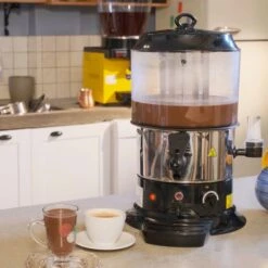 Schokoladenspender / Salep - 9 Liter - Schwarz Silber 19 Schokoladenspender / Salep - 9 Liter - Schwarz Silber -Koch Set Haus SSRM9S Stock 1140