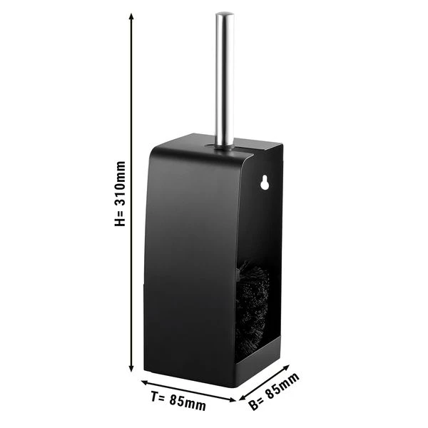 Toiletten-Bürstengarnitur - Edelstahl - Schwarz 1 Toiletten-Bürstengarnitur - Edelstahl - Schwarz