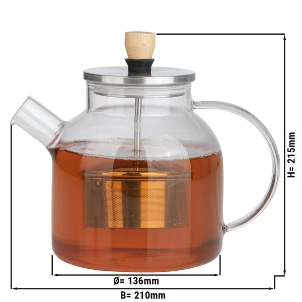 BEEM Teekanne Aus Glas - Mit Siebeinsatz - 1,5 Liter 1 BEEM Teekanne Aus Glas - Mit Siebeinsatz - 1,5 Liter